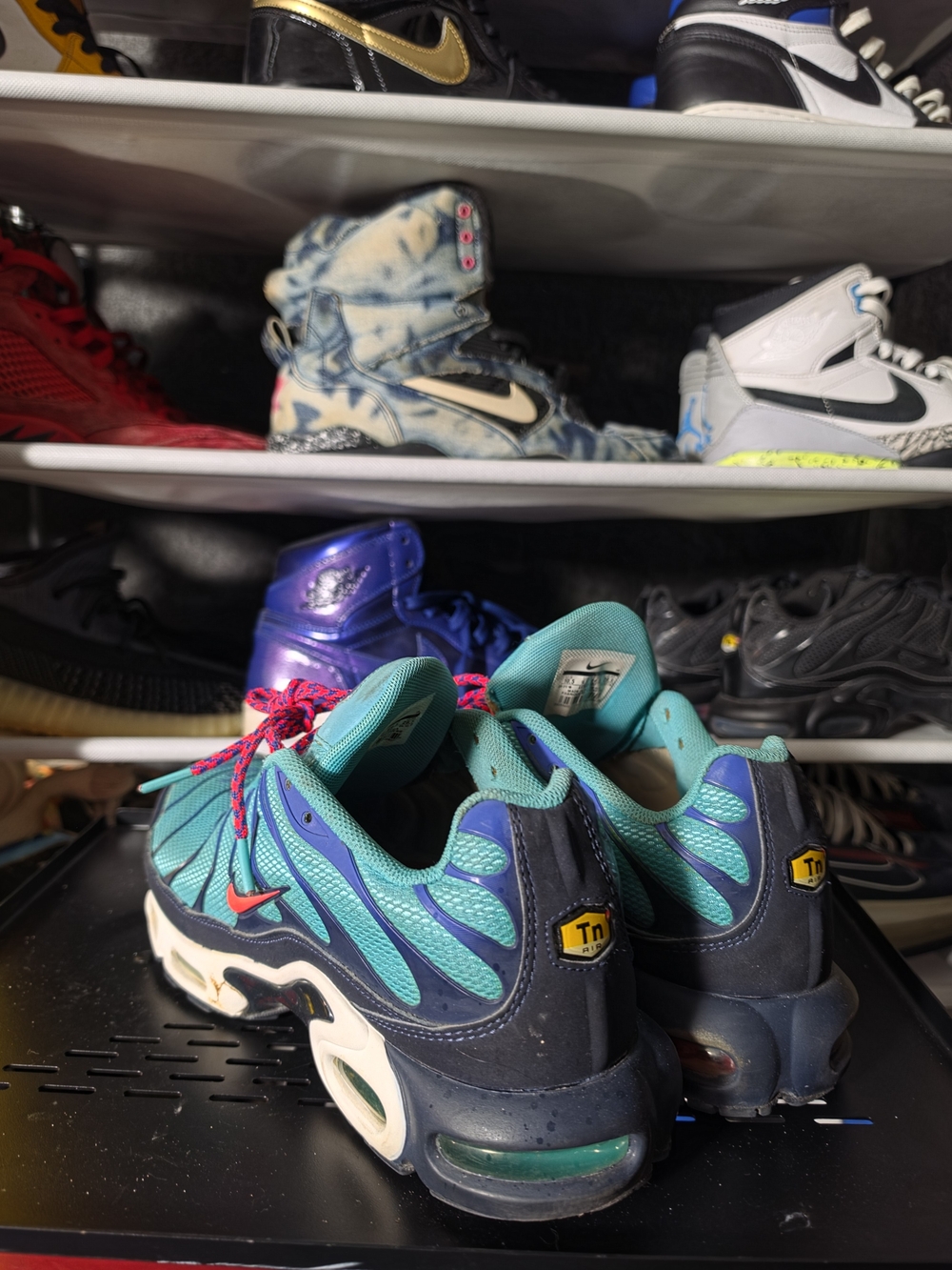🔥 Nike Air Max Plus TN Teal & Navy Sneakers Men Size 10.5 - Picture 6 of 11